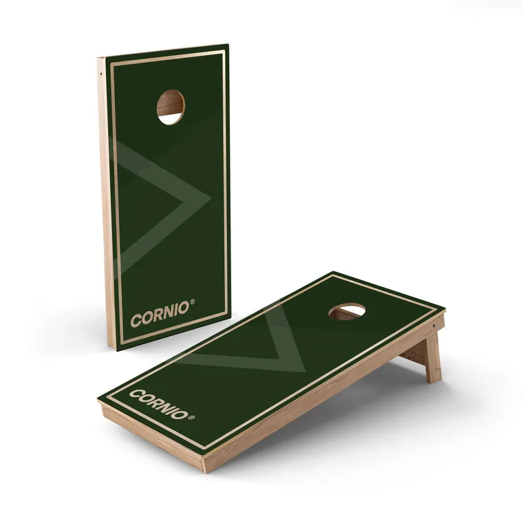 Close-up van een premium Cornio cornhole bord